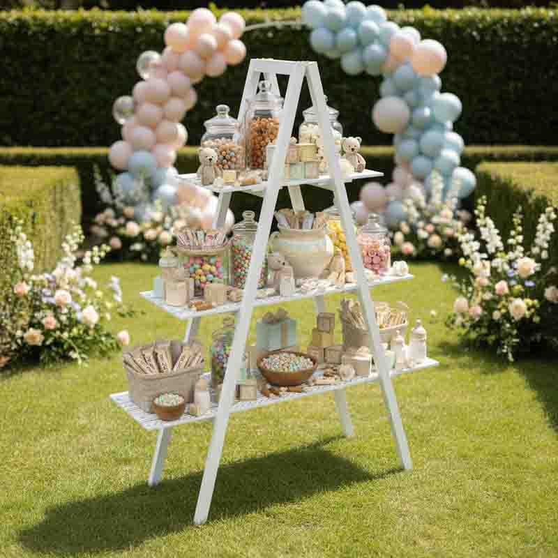 Escalera para mesa de dulces Portatil Baby shower MOD. Baby blue - Imagen 3