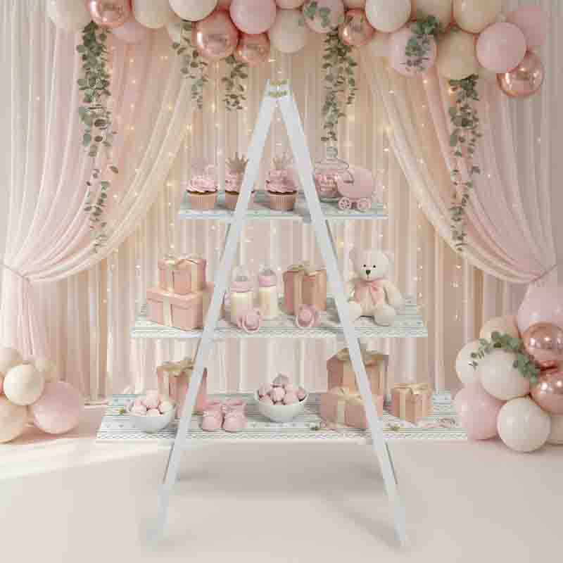 Escalera para mesa de dulces Portatil Baby shower MOD. Baby blue - Imagen 4