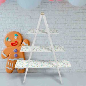 Escalera para postres Elegante Baby shower MOD. Confetti azul