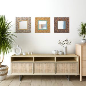 Vintage Flores eternas juego de 3 Espejos en la entrada de la casa