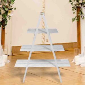 Escalera para candy bar Versatil Boda MOD. Madera blanca