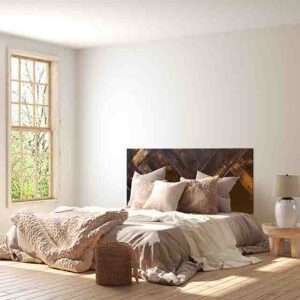 Cabecera de cama de madera  Quemada sofisticación