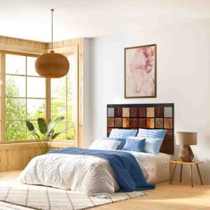 Cabecera flotante madera elegante roble y nogal