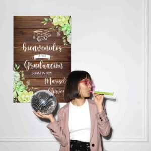 Letrero de graduación bienvenida con foto Mod.1