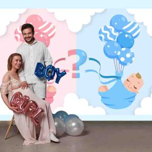 Backdrop revelación de sexos de bebes decoración Mod.2