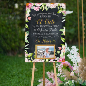 Letreros para boda en memoria Mod.Rosas desde el cielo