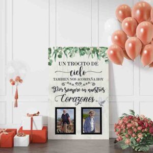 Letrero boda memorial personalizado Mod.Madera blanca
