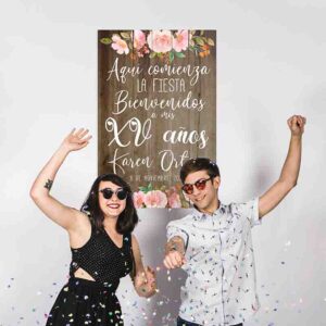 Letrero de bienvenida fiesta xv Mod.7