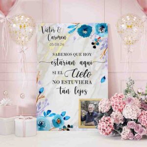 Letreros para boda memoriales Mod.Marmol Blanco