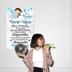 Letrero con foto bautizo Mod.8