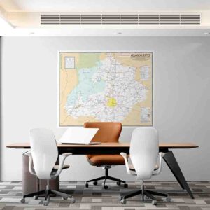 Mapa de Aguascalientes grande para pared