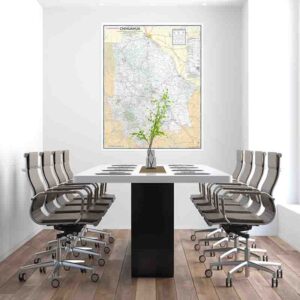 Mapa de Chihuahua grande para pared