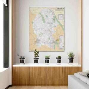 Mapa de Coahuila grande para pared