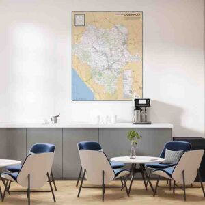 Mapa de Durango grande para pared