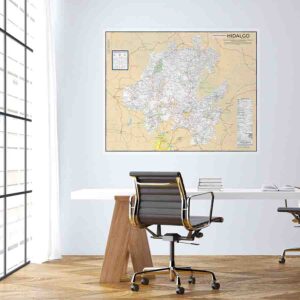 Mapa de Hidalgo grande para pared