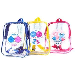 Mochilas transparentes recuerdos para revelación de bebe