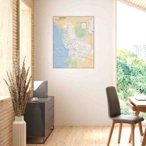 Mapa de Nayarit grande para pared