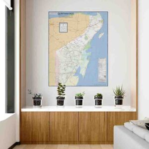 Mapa de Quintana Roo gigante carreteras