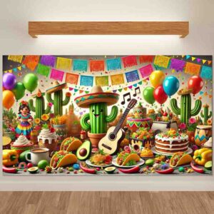 Backdrop Temático para Fotos Fiesta Mexicana Alma Mariachi