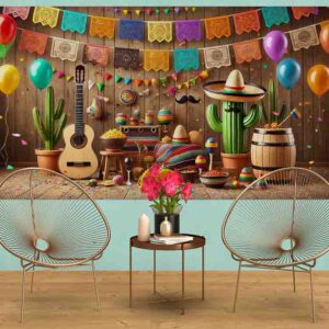 Decoración Mexicana para Fiestas Backdrop Ideal Cultura y Colores