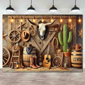Decoración de fiesta vaquera para mujer Backdrop El Arte del Capataz