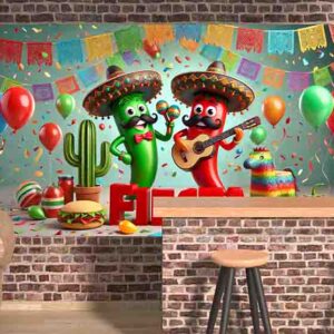 Decoración para Fiesta Mexicana Backdrop Único Folklore