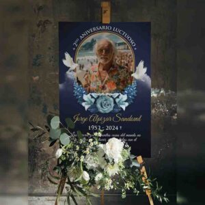 Letrero memorial cabo de año personalizado con foto Honra y Recuerdo