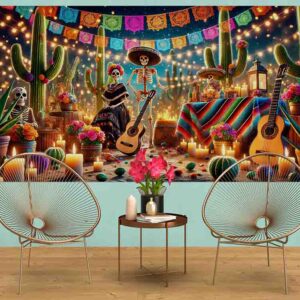 Temática Fiesta Mexicana Backdrop Decorativo La Catrina Ranchera