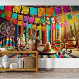 Photocall para Fiesta Mexicana Backdrop Fondo Lotería de Colores