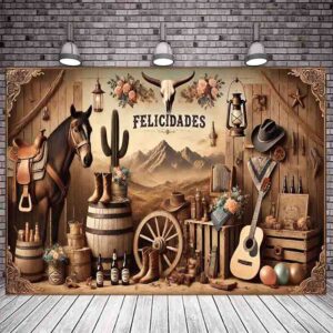 Temática vaquero Backdrop decoracion Montura del Horizonte