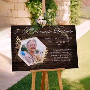 Letrero Personalizado en MDF para Aniversario Luctuoso Reflejos de Paz