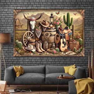 Decoración vaquera para hombre sencilla Backdrop Rincón del Desierto