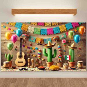 Backdrop Fiesta Mexicana Fondo Fotográfico Sabores del Mercado