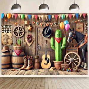 Adornos de rancho vaquero Backdrop decoración Territorio Vaquero