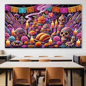Backdrop para fotos de Día de Muertos temática única  Altar Celestial