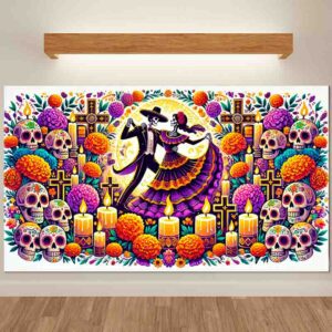 Adorno para fiesta de Día de Muertos fotográfico Baile de Catrinas
