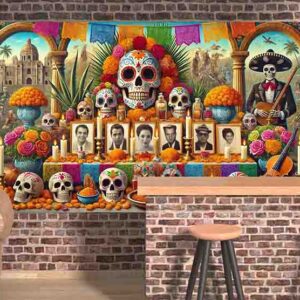 Photocall de Día de Muertos para adornar eventos  Mar de Cempasúchiles