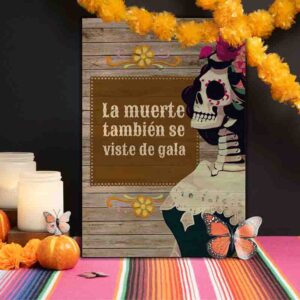 Decoración día de muertos oficina Muerte Vestida de Gala