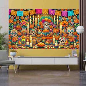 Adorno para fiesta backdrop de fotos Día de Muertos Ofrenda Ancestral