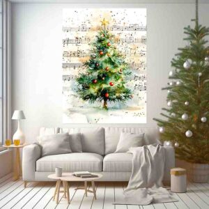 Photocall con Villancicos y Notas Musicales Árbol de Melodías