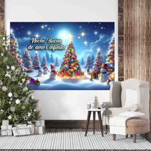 Backdrop de Nieve Invernal navidad Encantando la Navidad