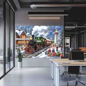 Photocall de Navidad con Tren Estación de los Sueños