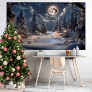 Backdrop de Nochebuena Noche de Luna
