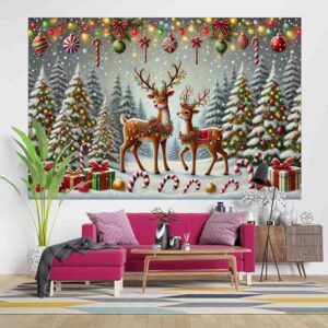 Fondo para Fotos de Navidad Renos del Milagro