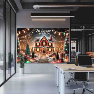 Backdrop Navideño de Guirnaldas para tu Evento Roja Esperanza