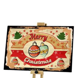 Decoraciones navideñas letrero rígido Feliz Navidad Vintage