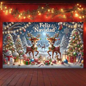 Fondo para Fotos de Navidad Carrera de los Renos