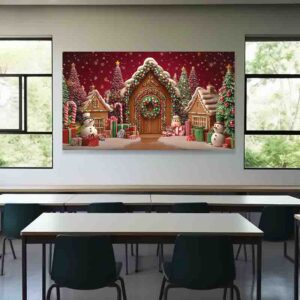 Backdrop Navideño Casa de Jengibre Dulce Navidad