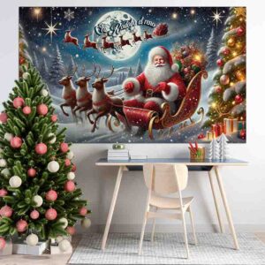 Photocall de Navidad Noche Mágica del Trineo ejemplo