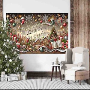 Photocall con Villancicos y Notas Musicales Cantos que Iluminan